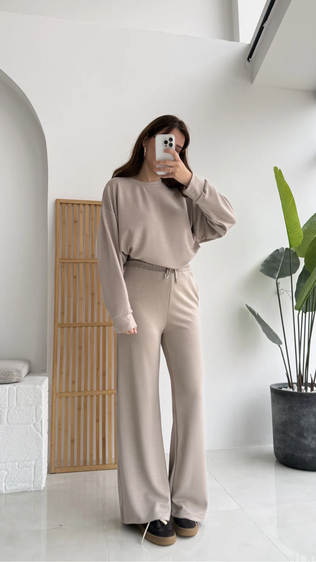 Nora Oys Sweet Pantolon Takım - Bej