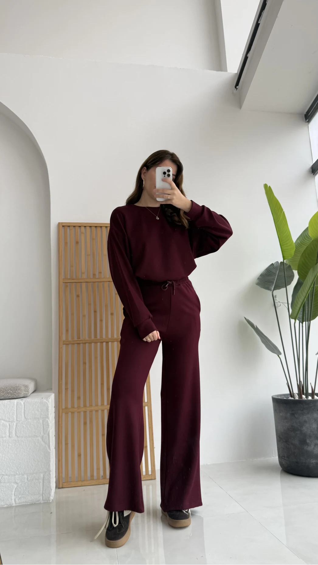 Nora Oys Sweet Pantolon Takım - Bordo