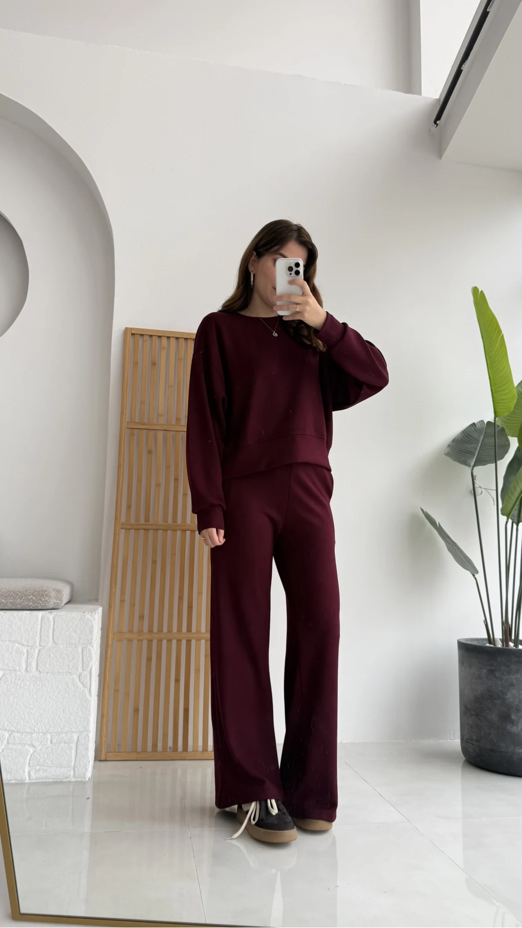 Nora Oys Sweet Pantolon Takım - Bordo