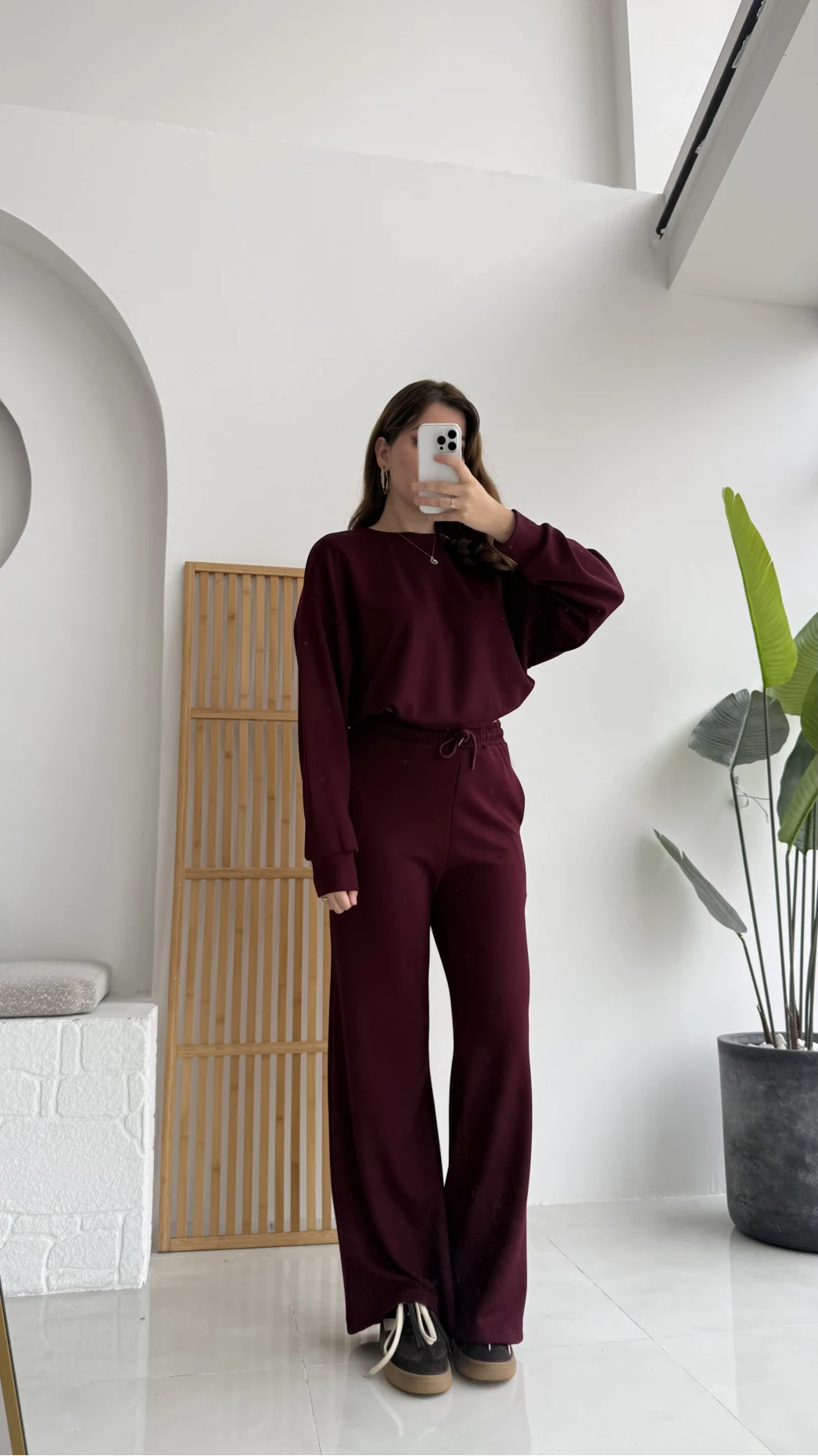 Nora Oys Sweet Pantolon Takım - Bordo