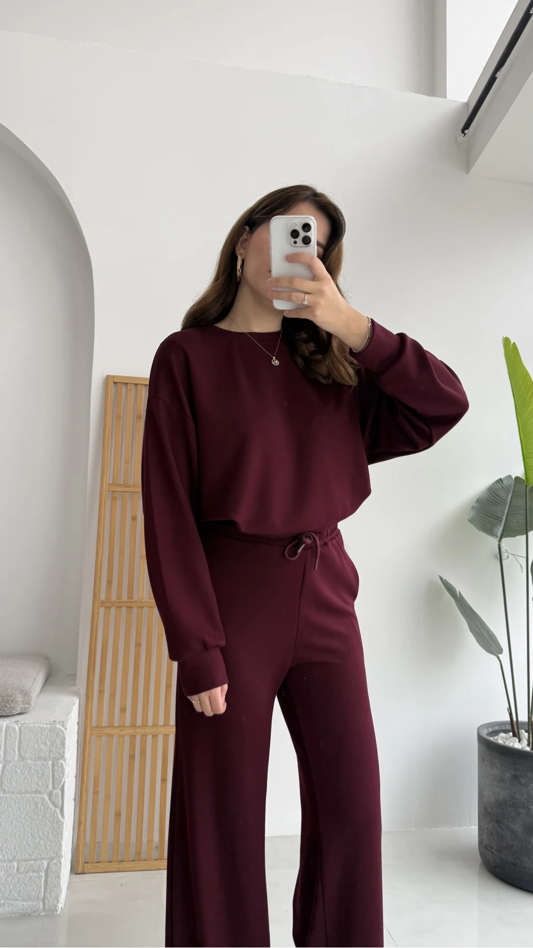 Nora Oys Sweet Pantolon Takım - Bordo