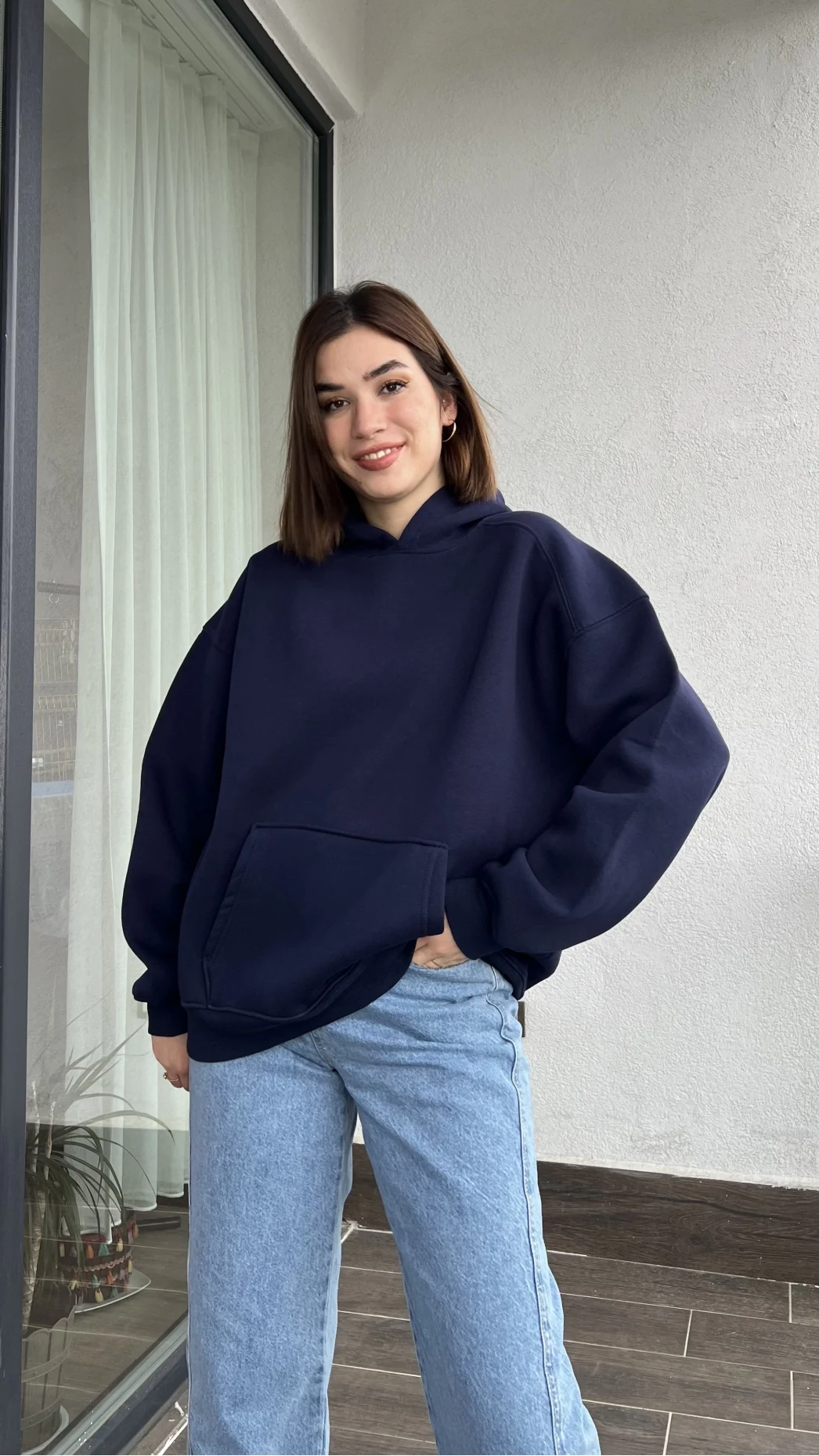 OBB Lacivert 3 İplik İçi Polarlı Sweat