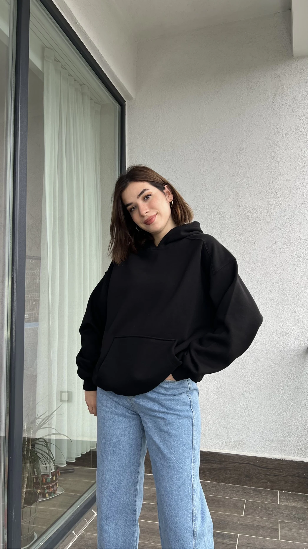 OBB Siyah 3 İplik İçi Polarlı Sweat