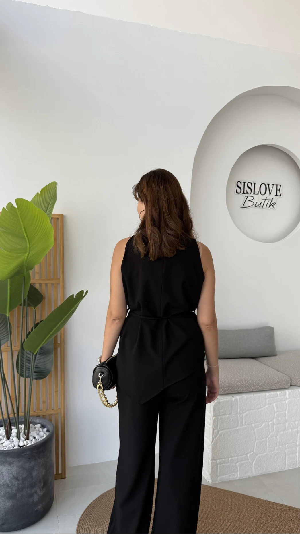 Odella Asimetrik Tunik Takım - Siyah - Kod: 8861