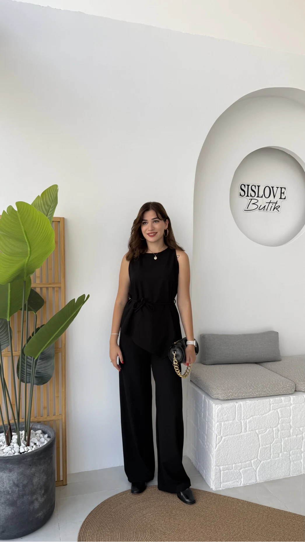 Odella Asimetrik Tunik Takım - Siyah - Kod: 8861