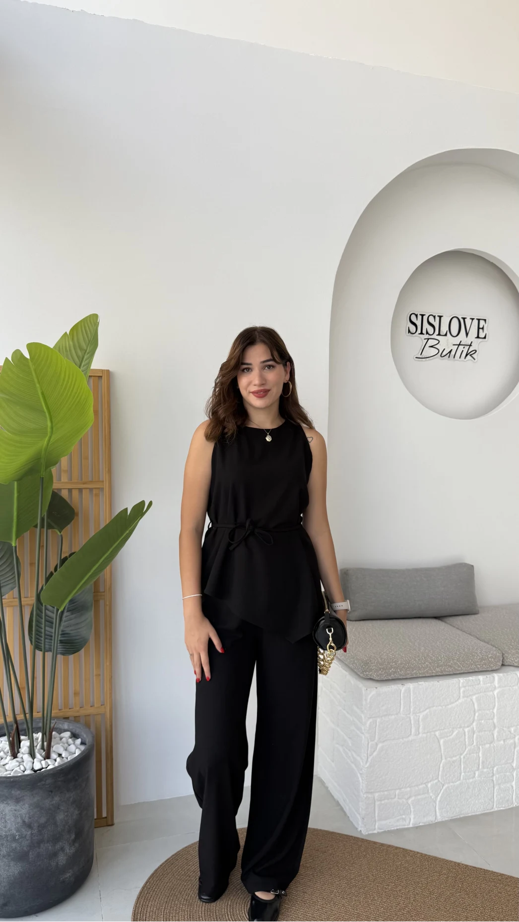 Odella Asimetrik Tunik Takım - Siyah - Kod: 8861