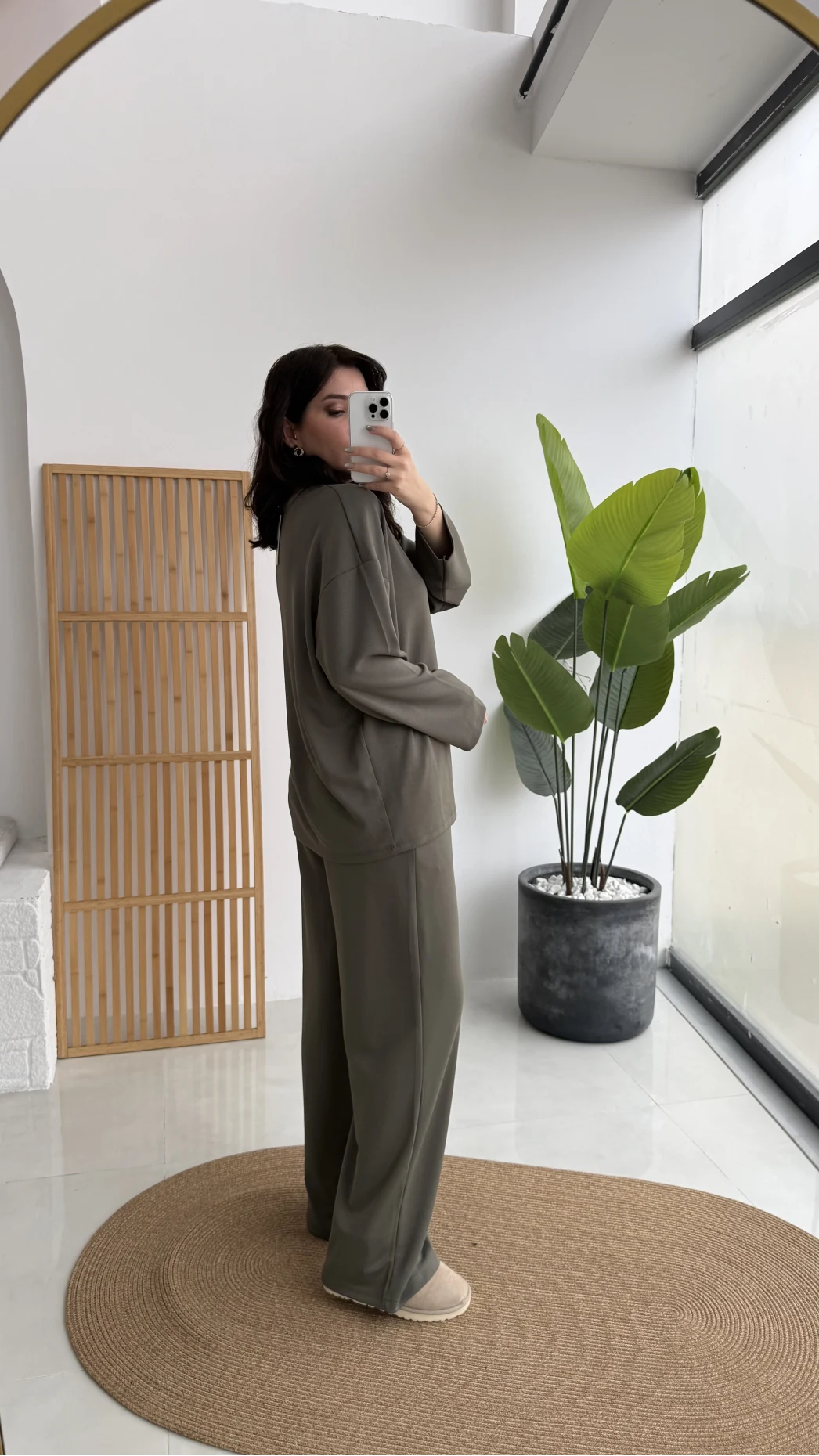 Olbia Uzun Kollu Modal Alt-Üst Takım - Haki