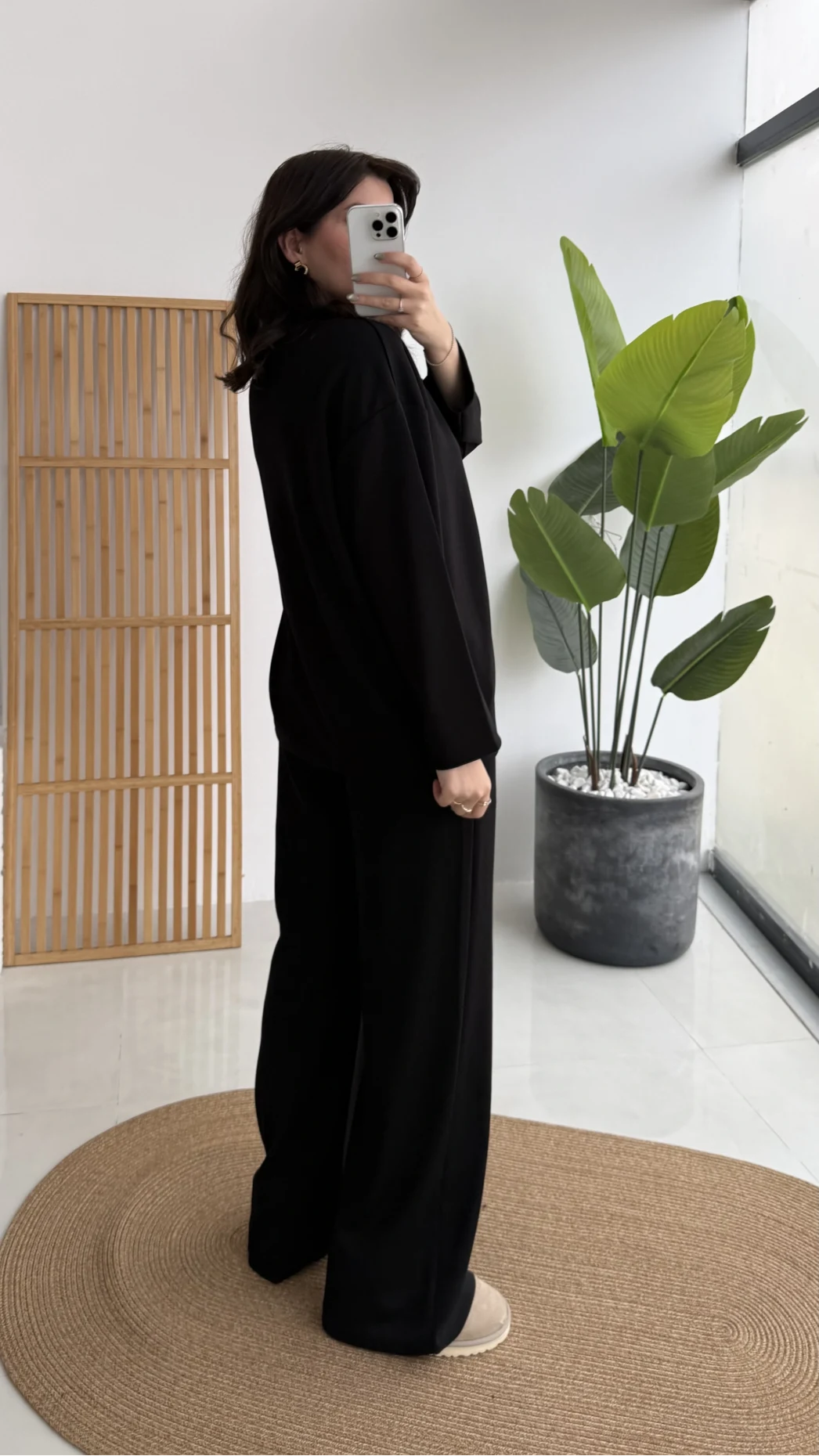 Olbia Uzun Kollu Modal Alt-Üst Takım - Siyah