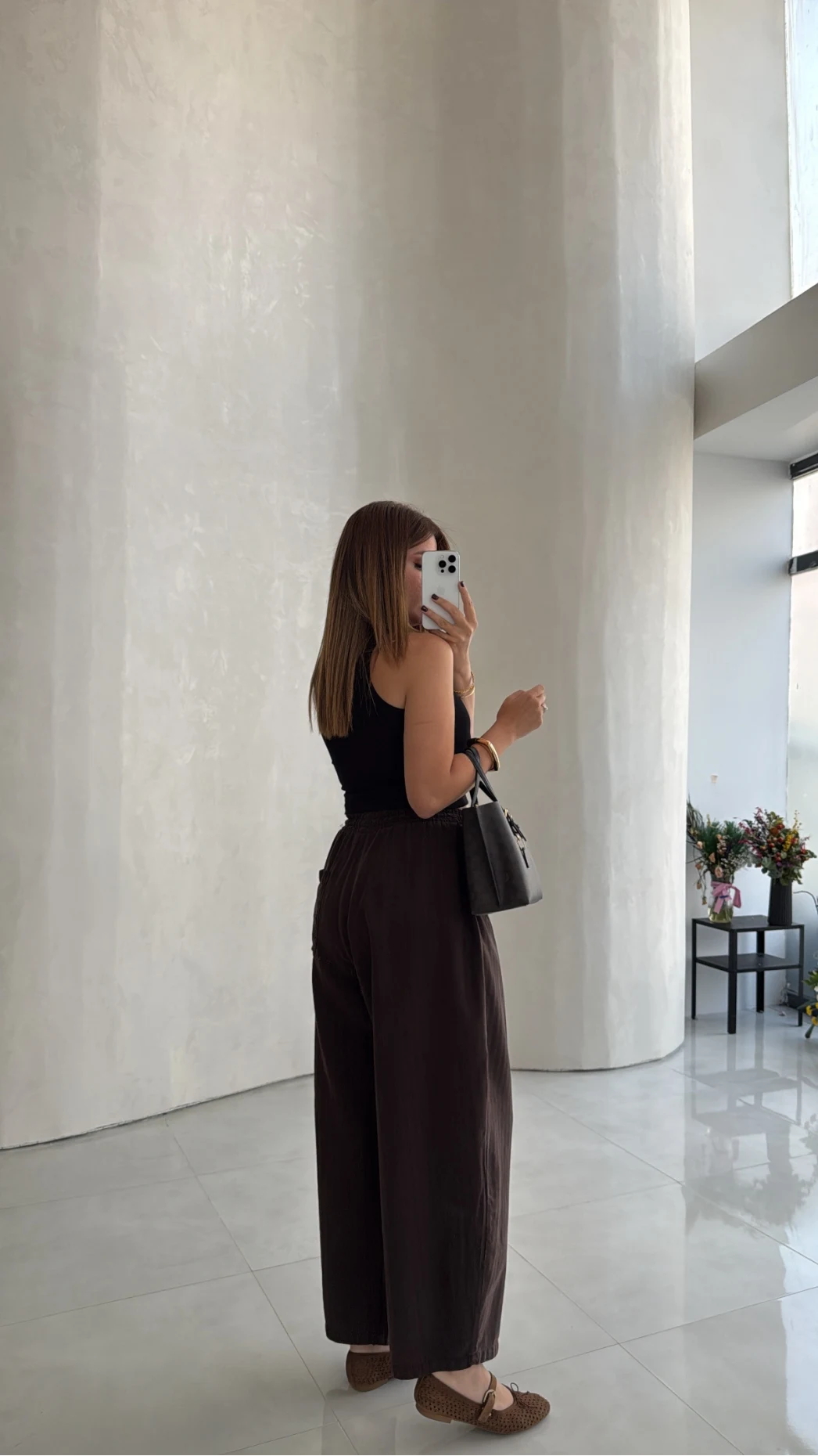 Olıvıa Çizgili Balon Pantolon - Acı Kahve - Kod: 031748