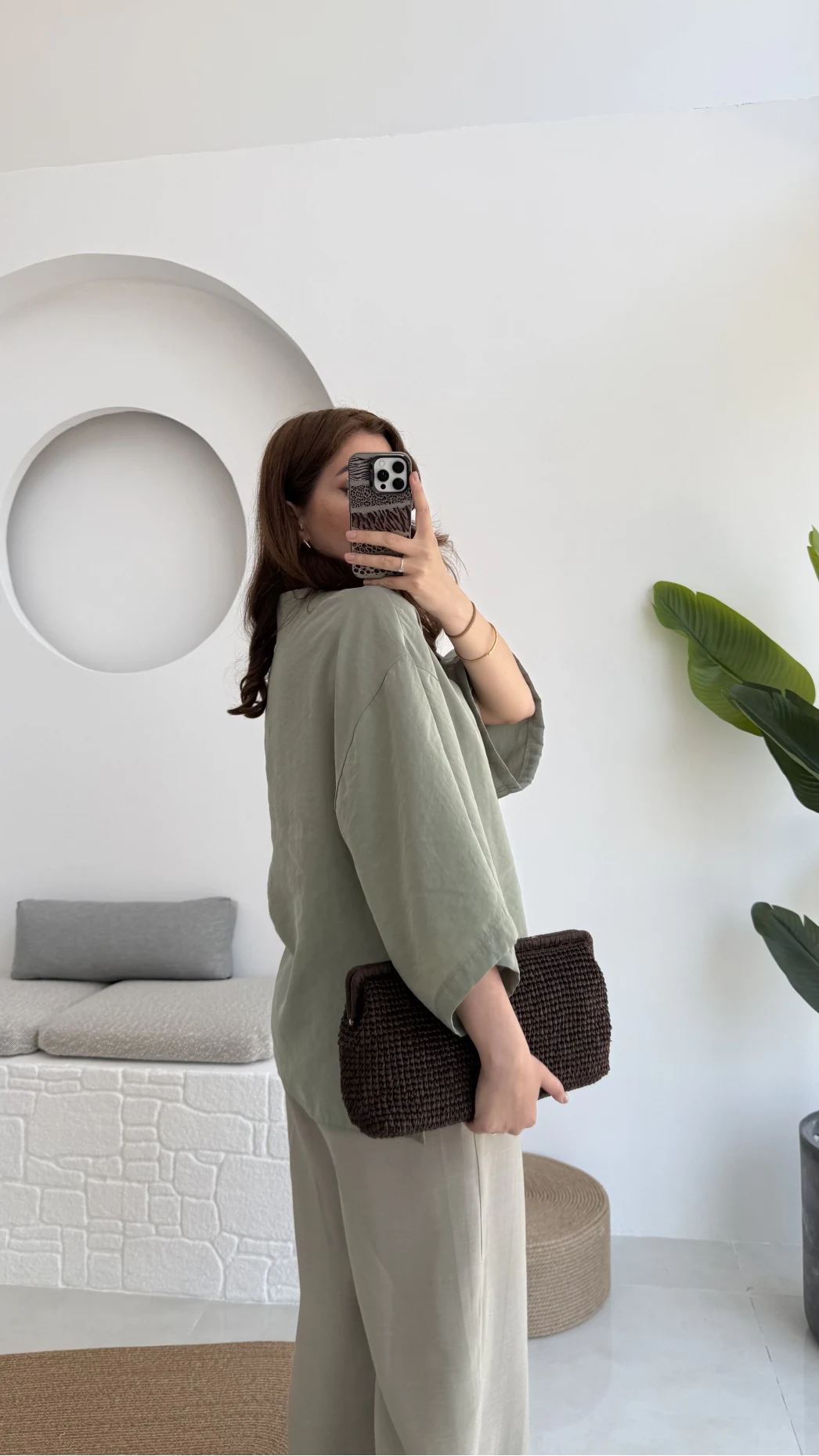 Önü Düğmeli Gömlek - Çağla Yeşili