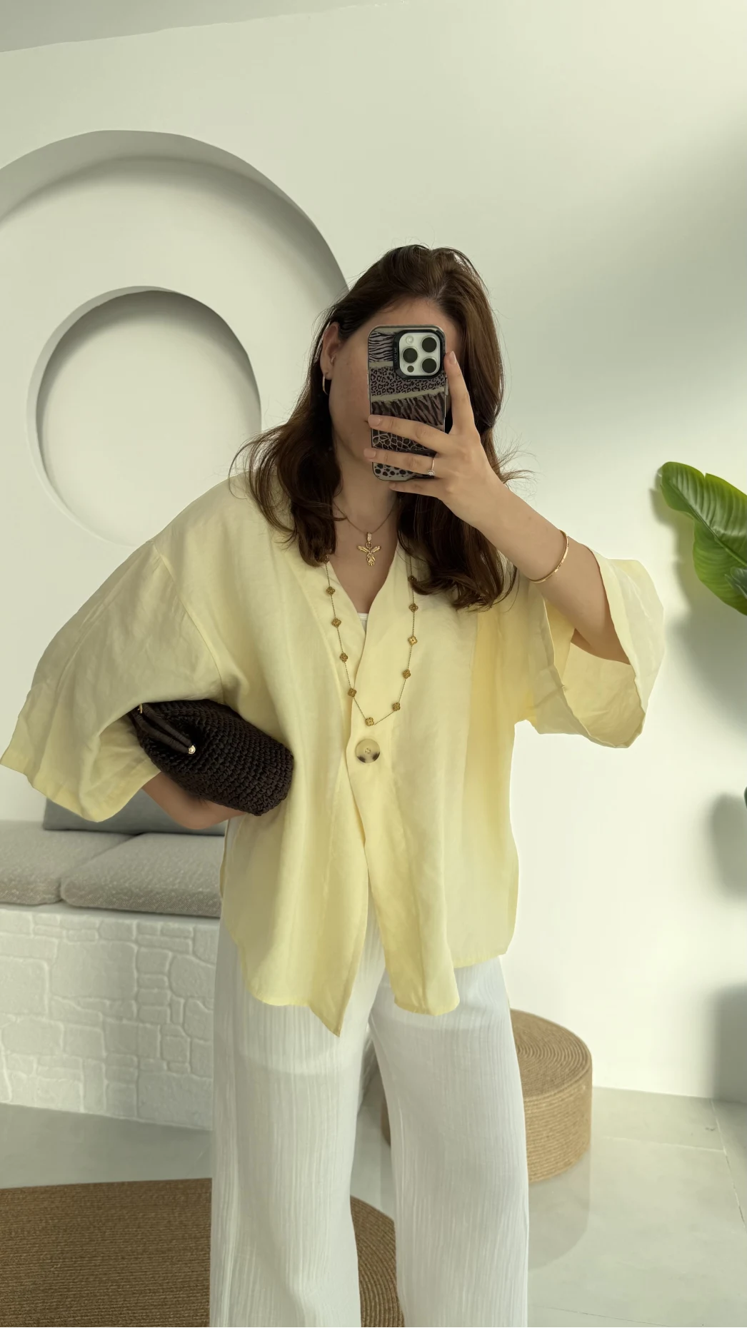 Önü Düğmeli Gömlek - Sarı