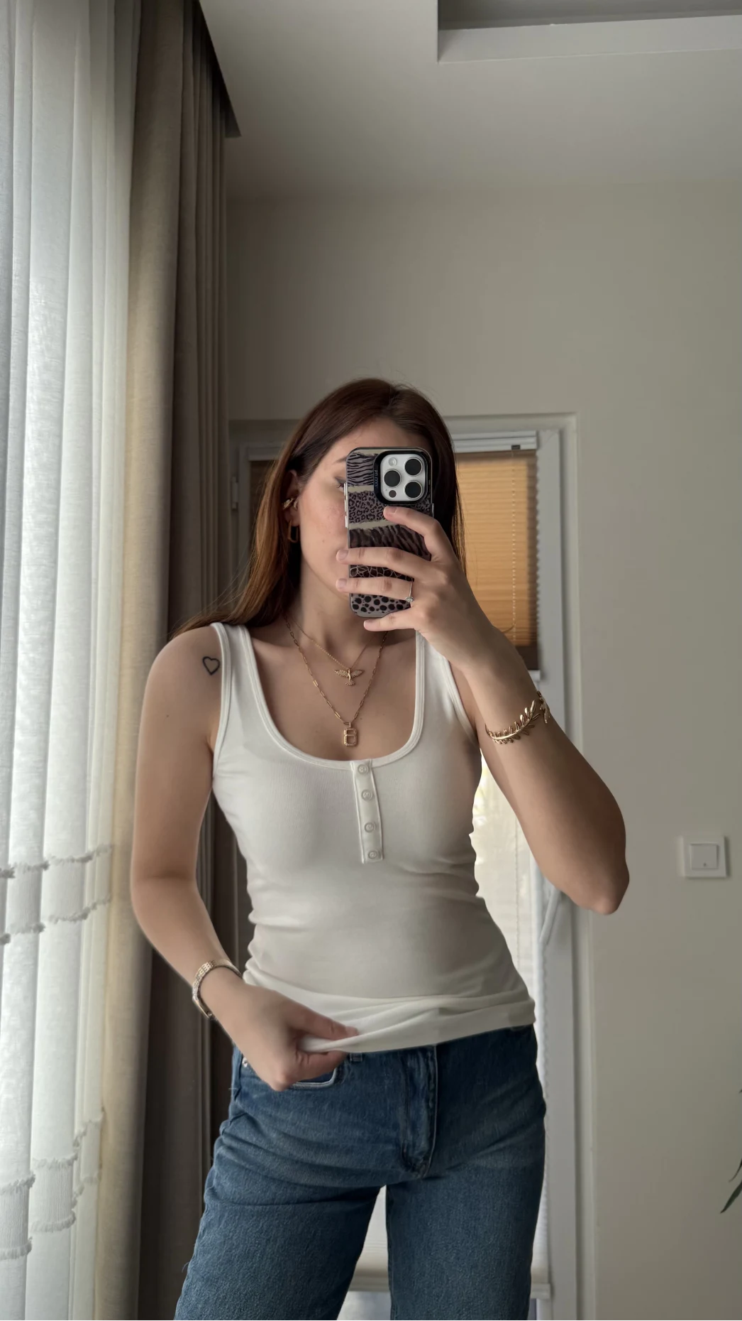 Önü Düğmeli Massi Body Beyaz