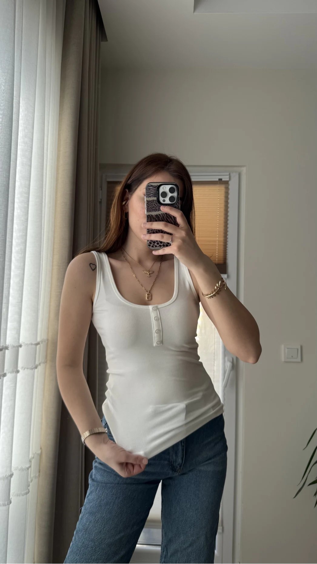 Önü Düğmeli Massi Body Beyaz