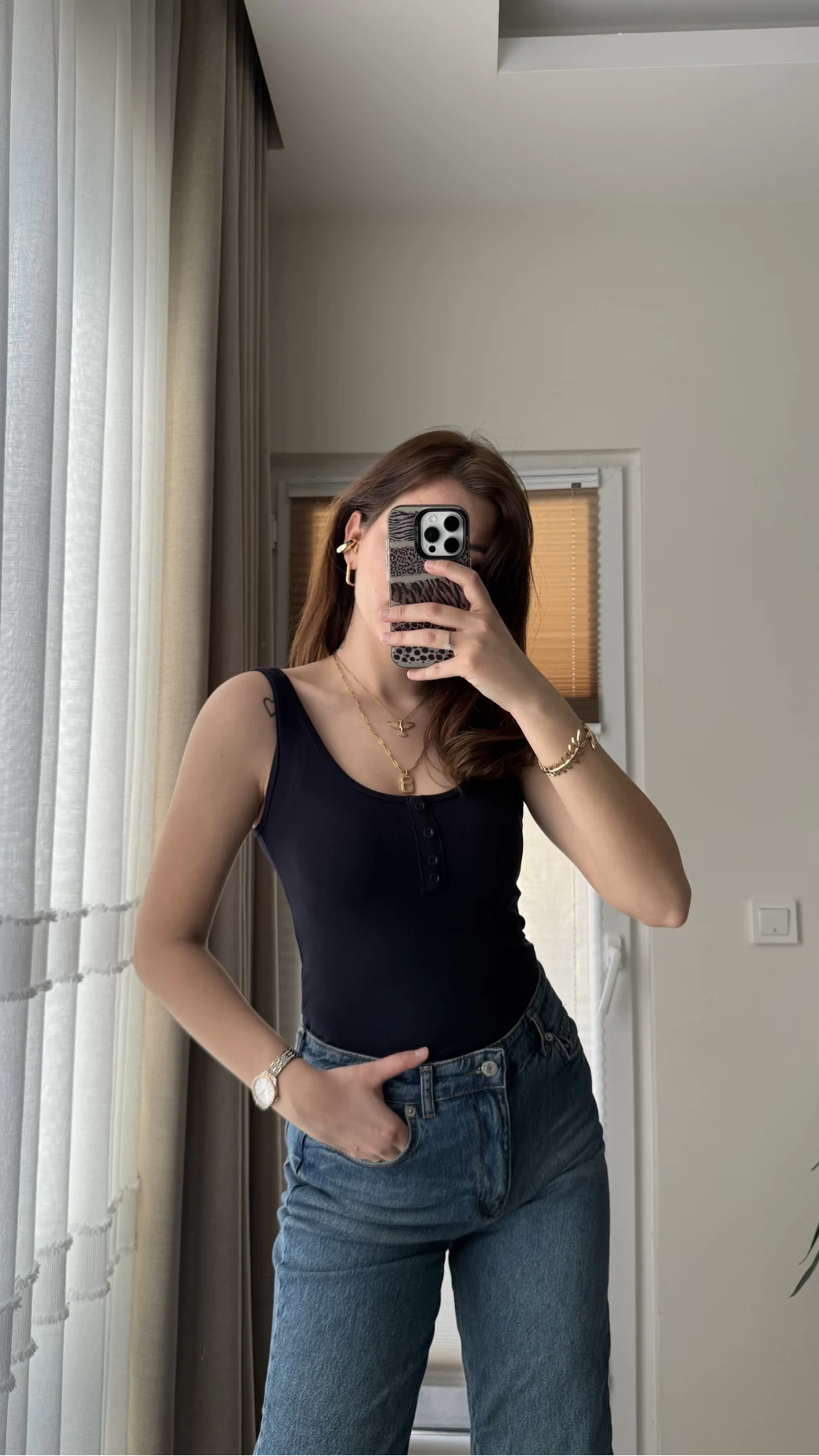 Önü Düğmeli Massi Body Lacivert