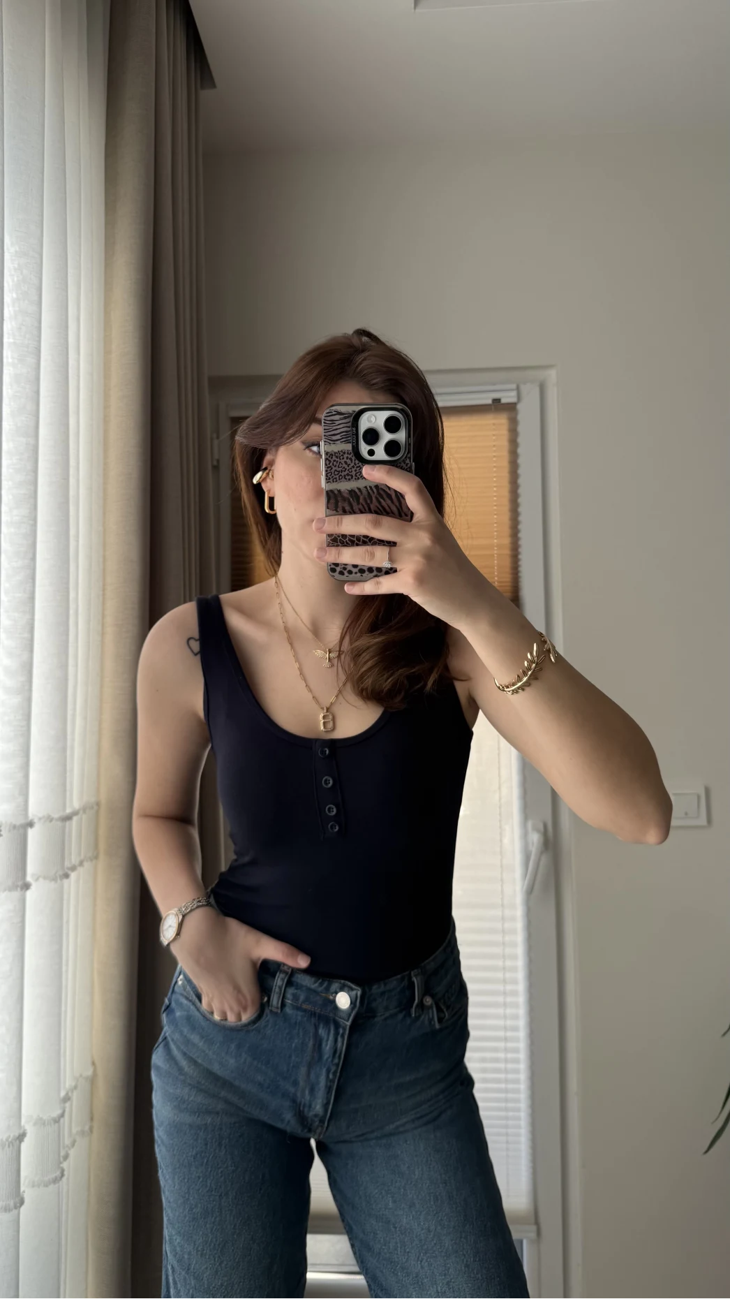 Önü Düğmeli Massi Body Lacivert