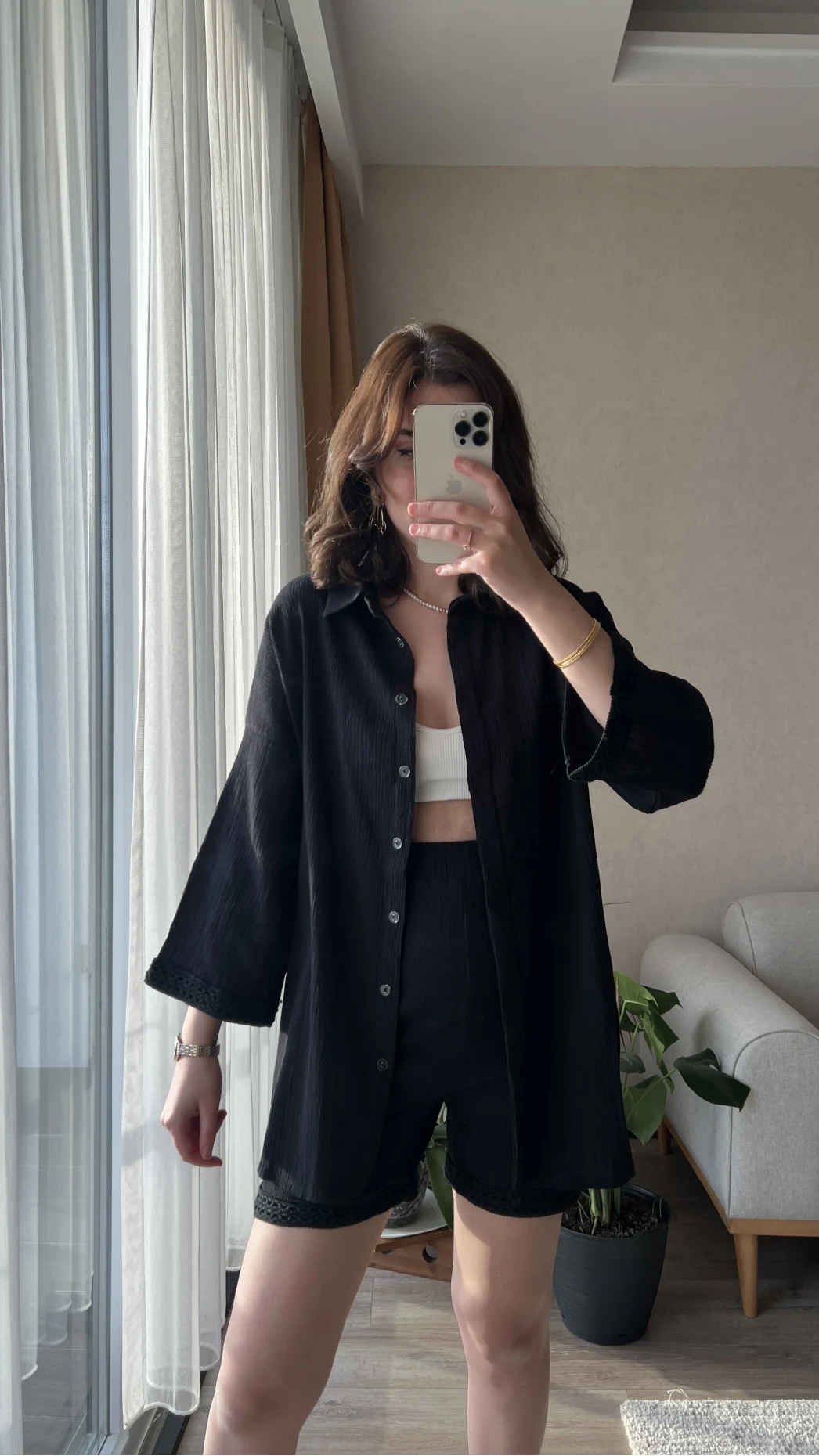 Örgü Model Kimono Şort Takım