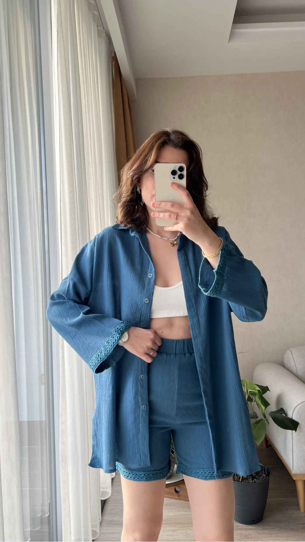 Örgü Model Kimono Şort Takım