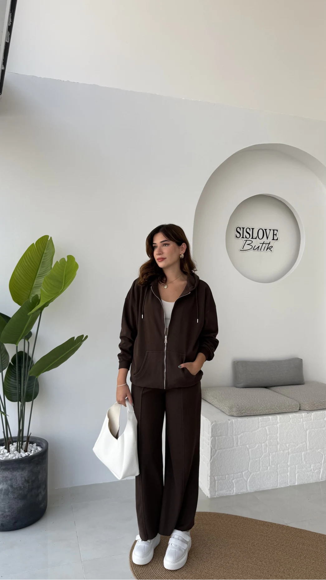 Oriana Ceket Pantolon Takım - Kahverengi - Kod: 7027-4028