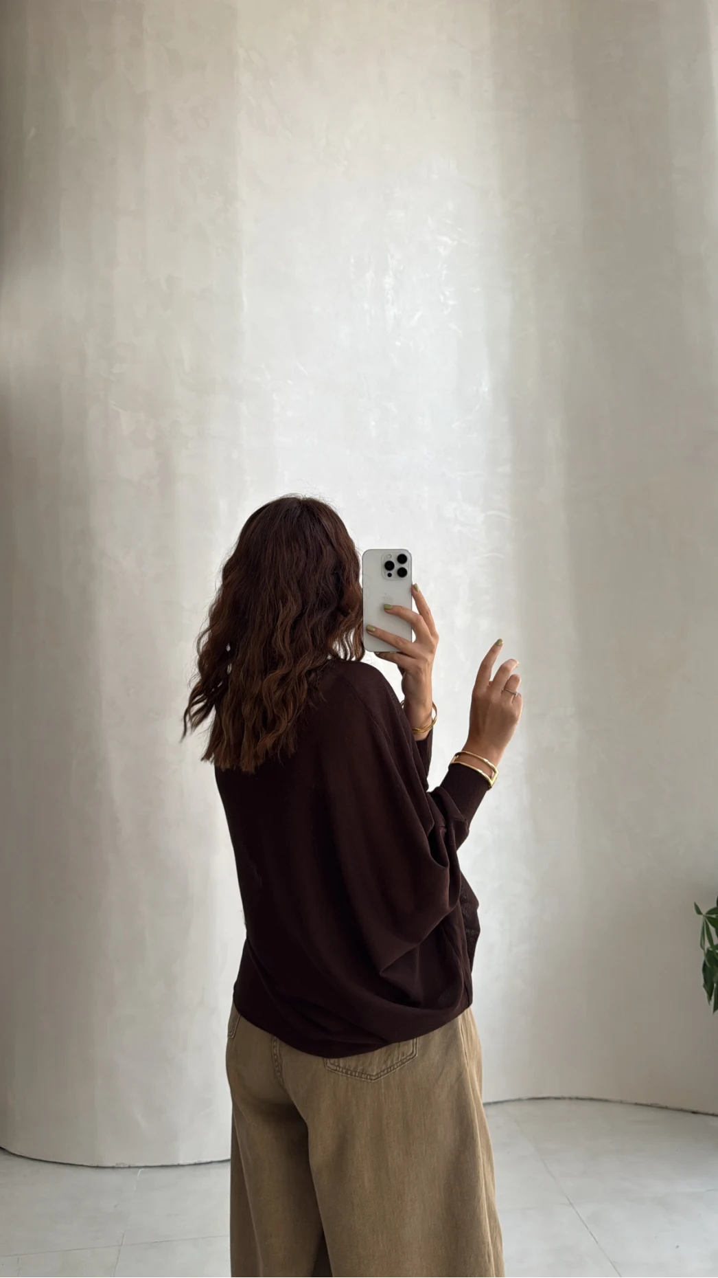 Oversize Transparan Pelerin Bluz - Kahve - Kod: 2833