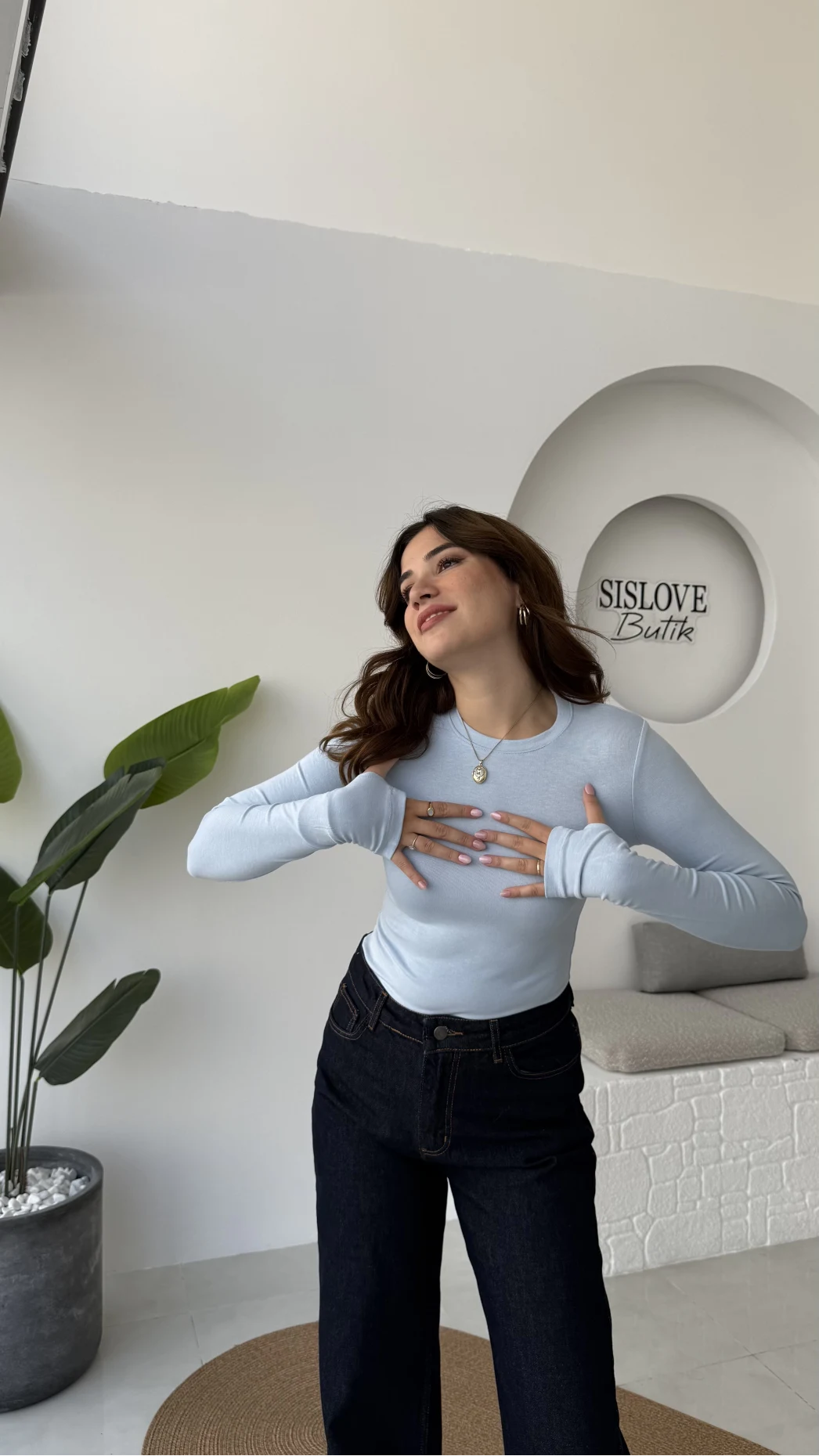 Oys Bebe Mavisi Parmak Geçmeli Body