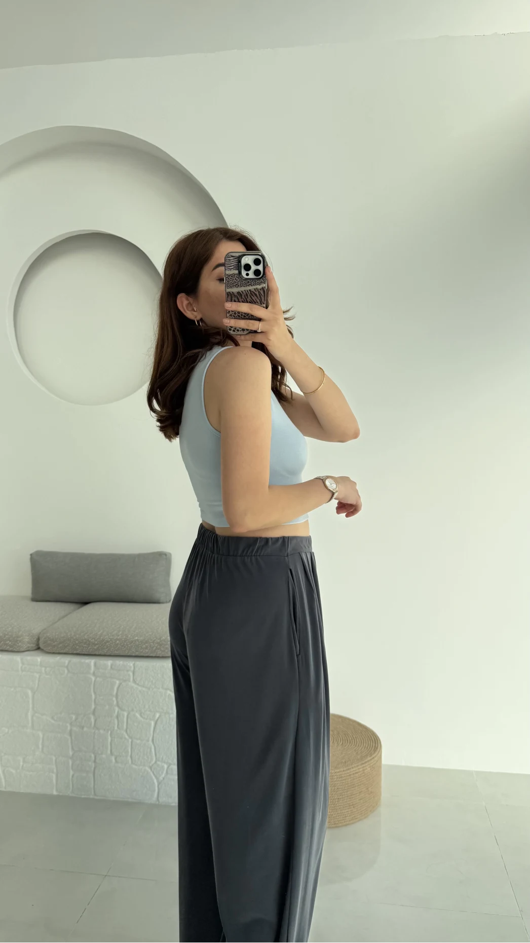 Oys Crop Halter Yaka Bebe Mavisi