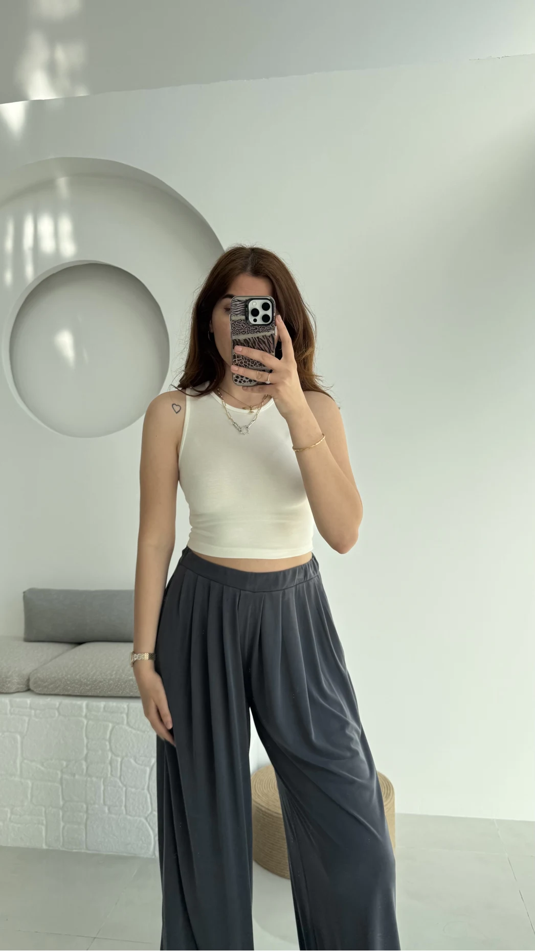 Oys Crop Halter Yaka Beyaz