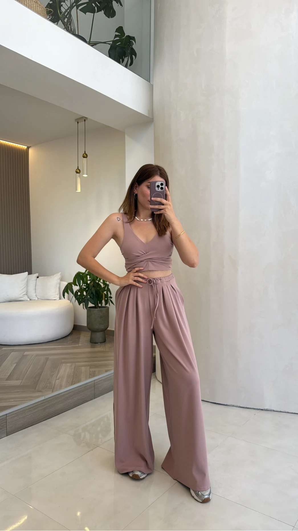 Oys Crop Takım - Gül Kurusu - Kod: 4122
