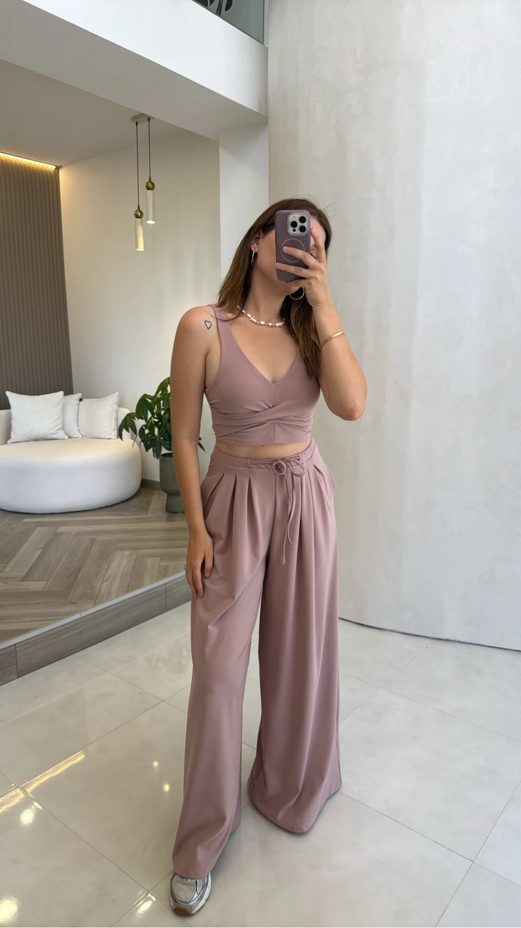 Oys Crop Takım - Gül Kurusu - Kod: 4122