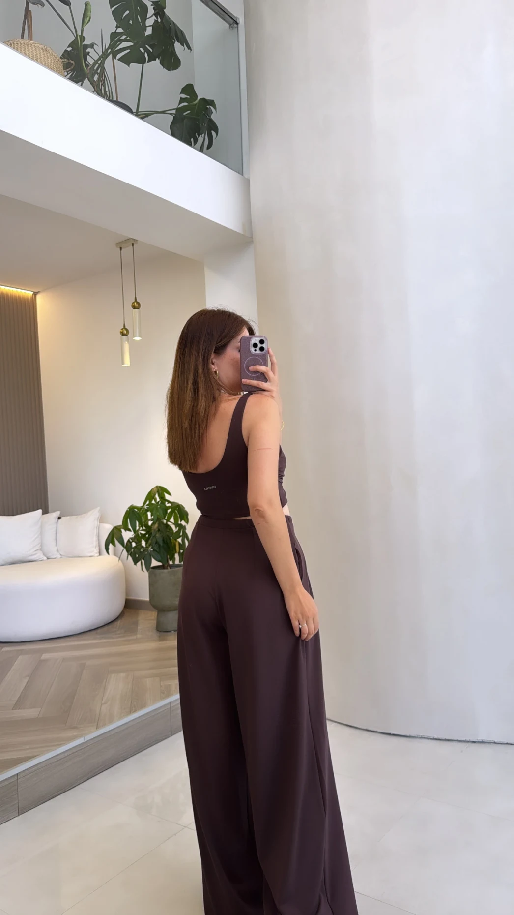 Oys Crop Takım - Kahverengi - Kod: 4122