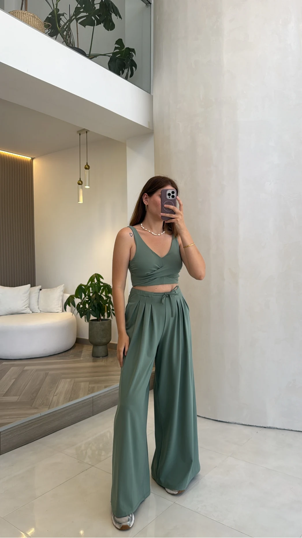 Oys Crop Takım - Yeşil - Kod: 4122