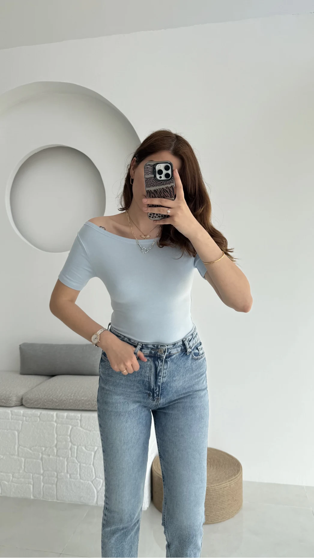 Oys Kayık Yaka T-Shirt Bebe Mavisi