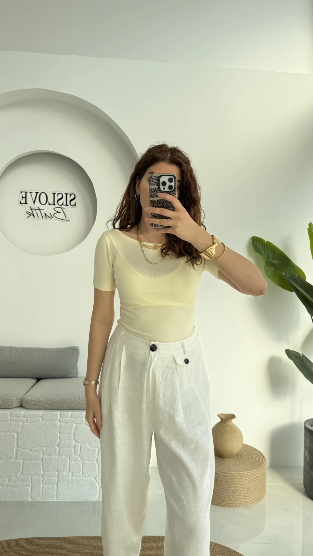 Oys Kayık Yaka T-Shirt Sarı