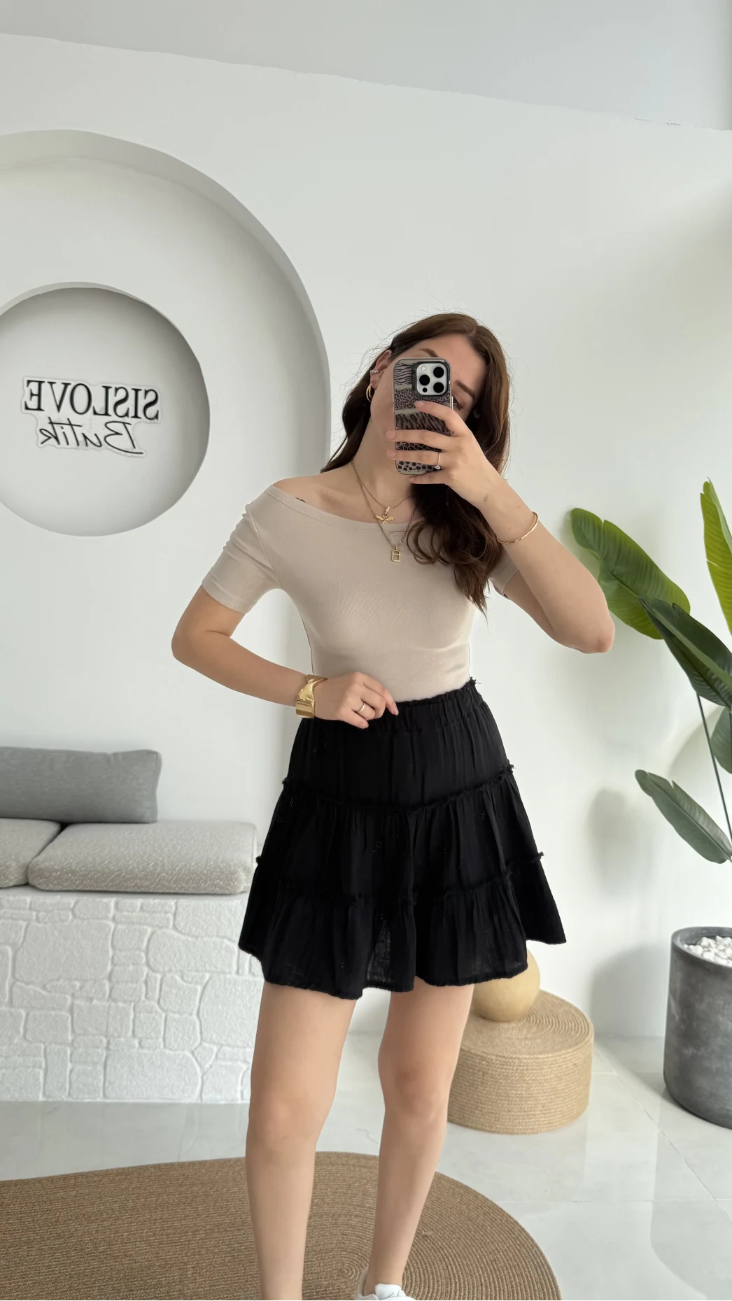 Oys Kayık Yaka T-Shirt Taş