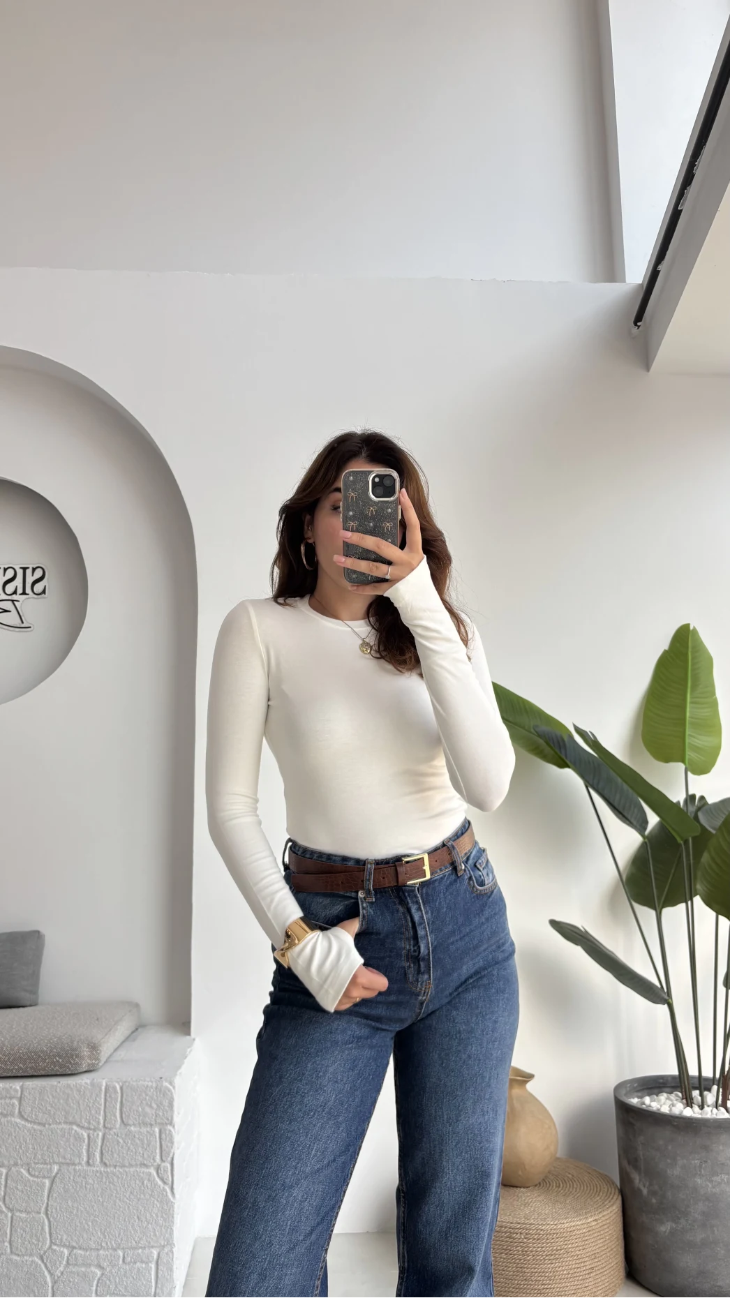 Oys Kırık Beyaz Parmak Geçmeli Body