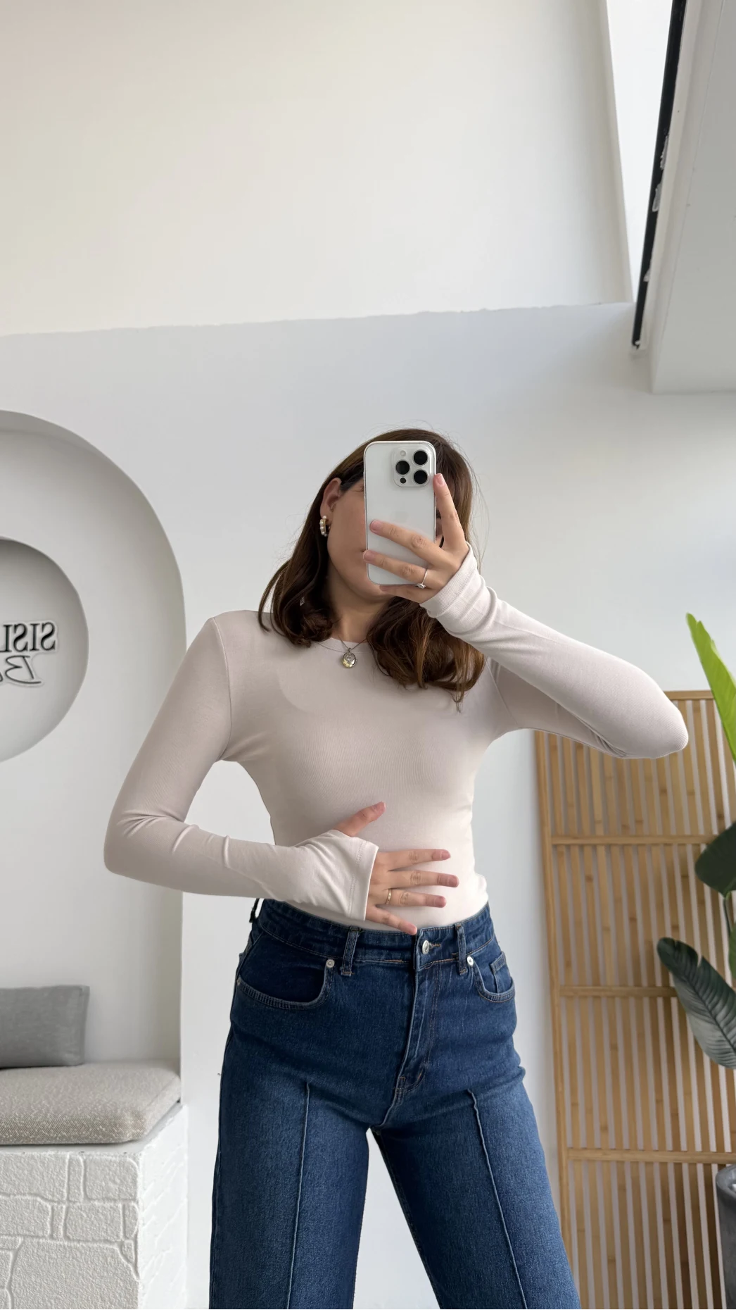 Oys Krem Parmak Geçmeli Body