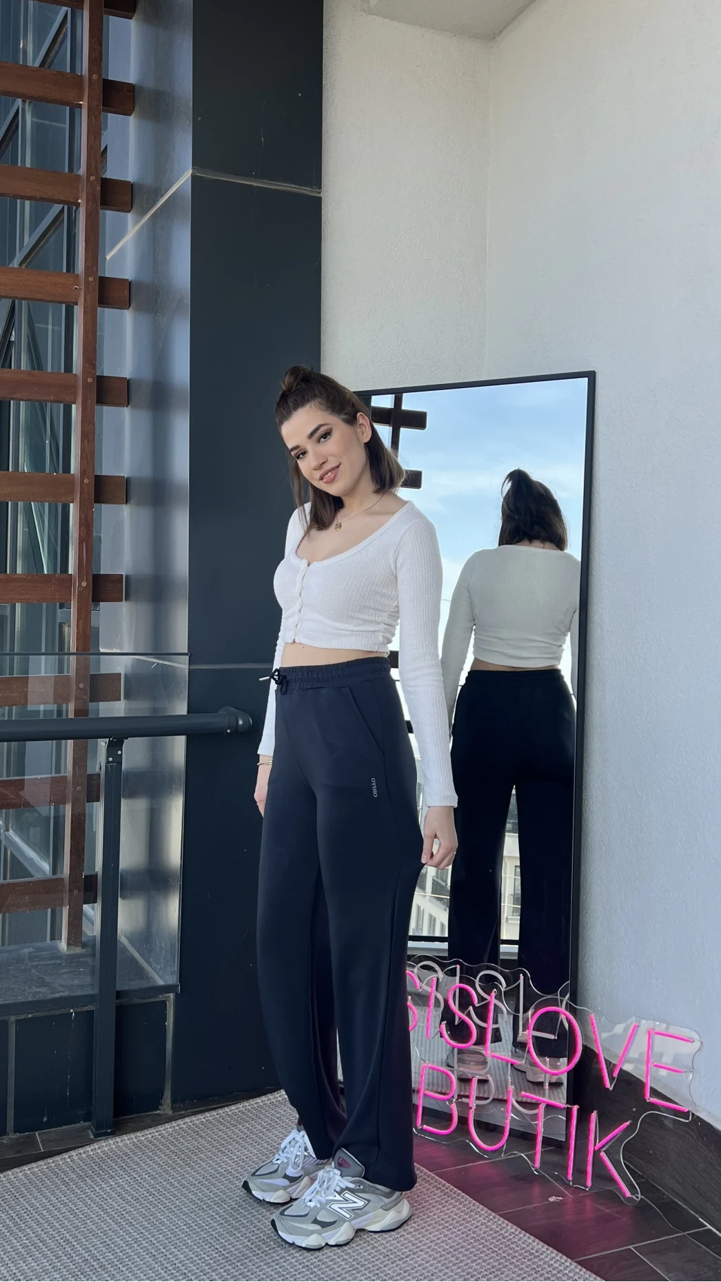 Oys Lacivert Modal Palazzo Eşofman Altı