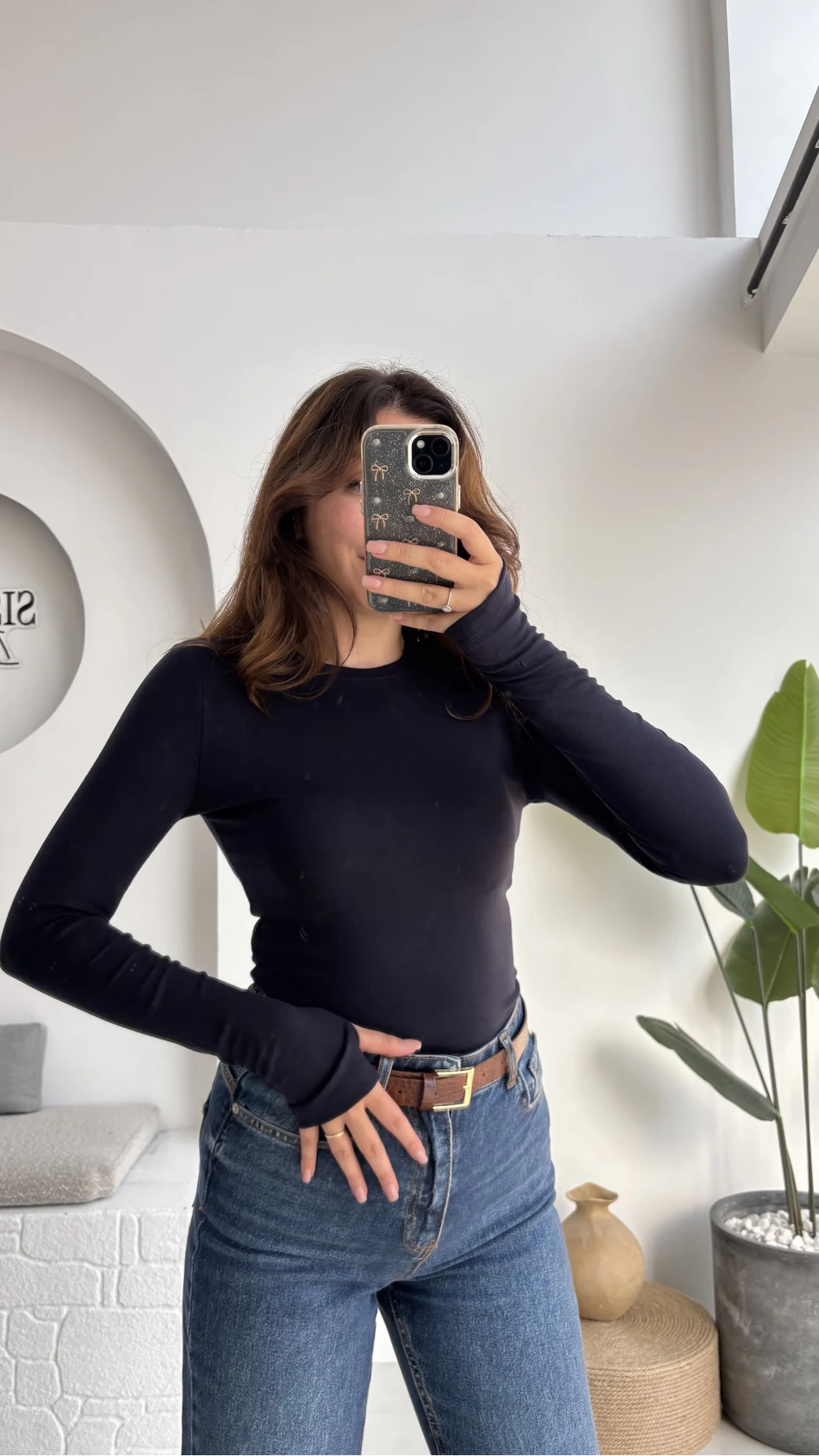 Oys Lacivert Parmak Geçmeli Body
