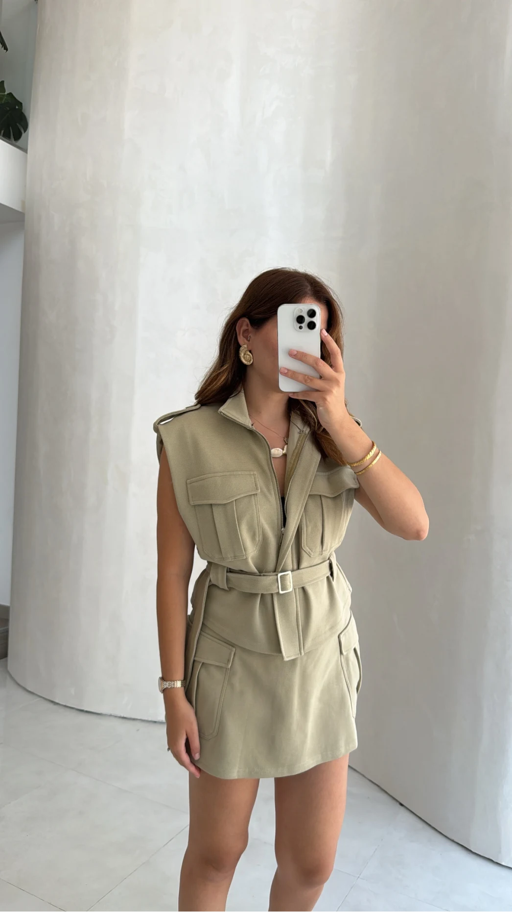 Oys Model Kemerli Yelek Takım - Mint - Kod: 1042
