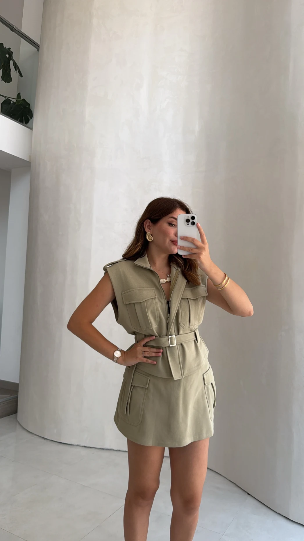Oys Model Kemerli Yelek Takım - Mint - Kod: 1042