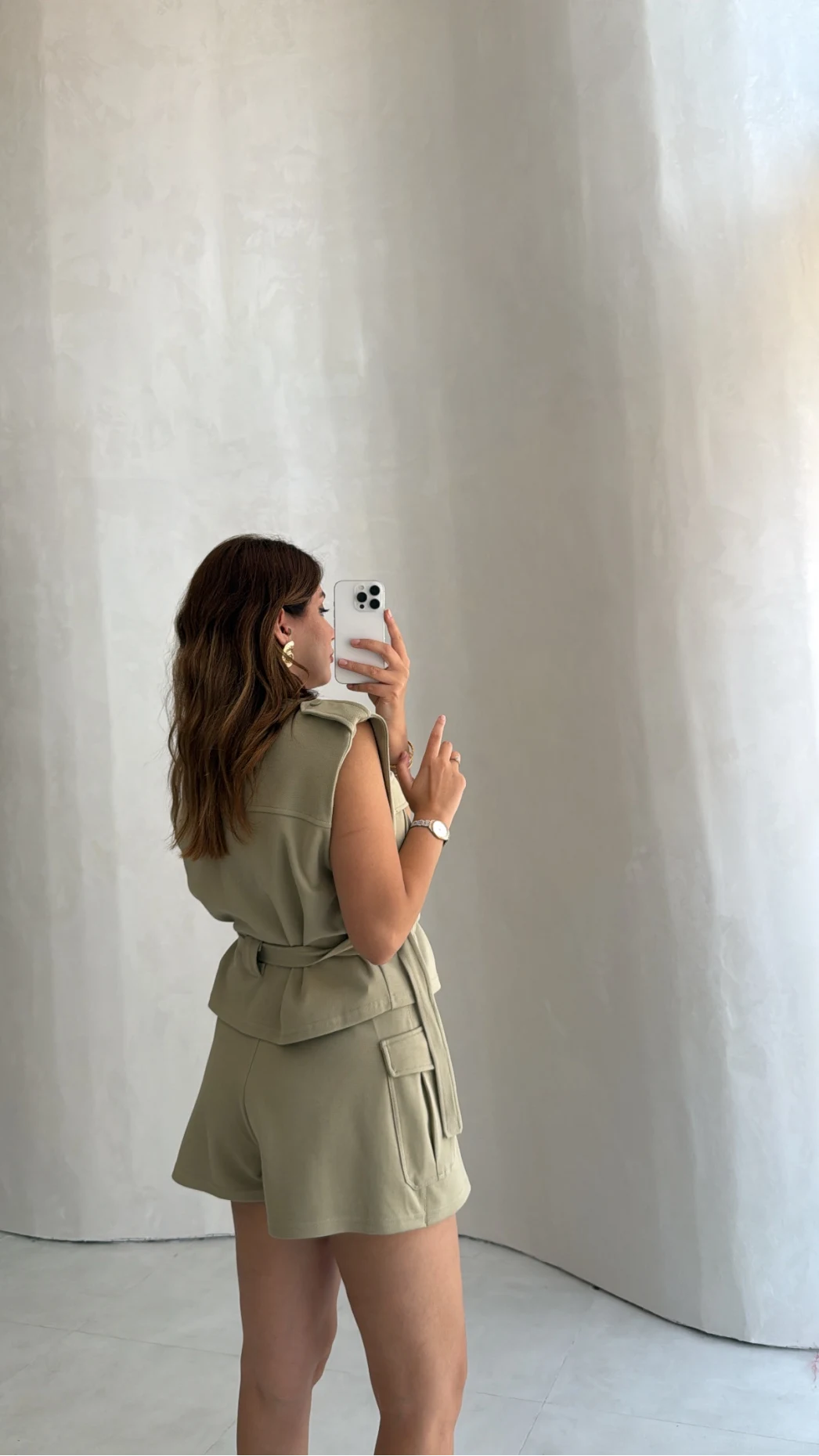 Oys Model Kemerli Yelek Takım - Mint - Kod: 1042