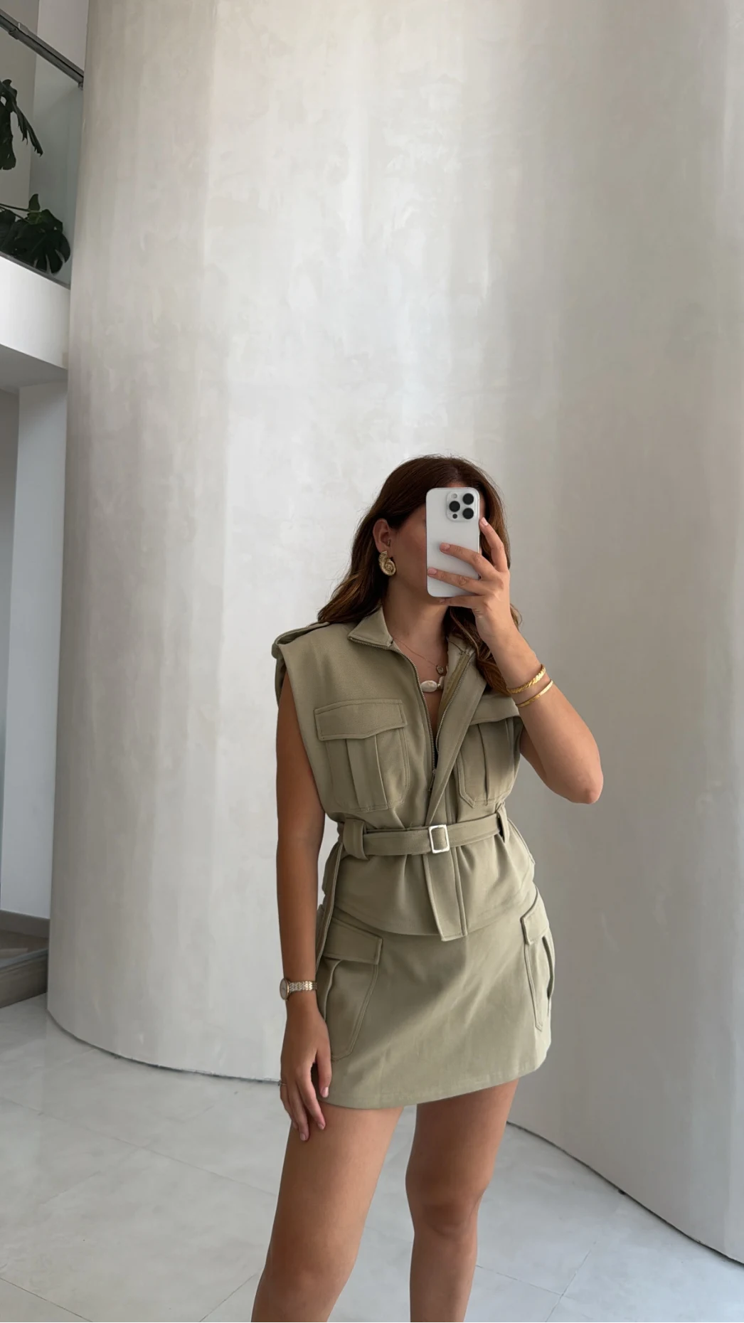 Oys Model Kemerli Yelek Takım - Mint - Kod: 1042