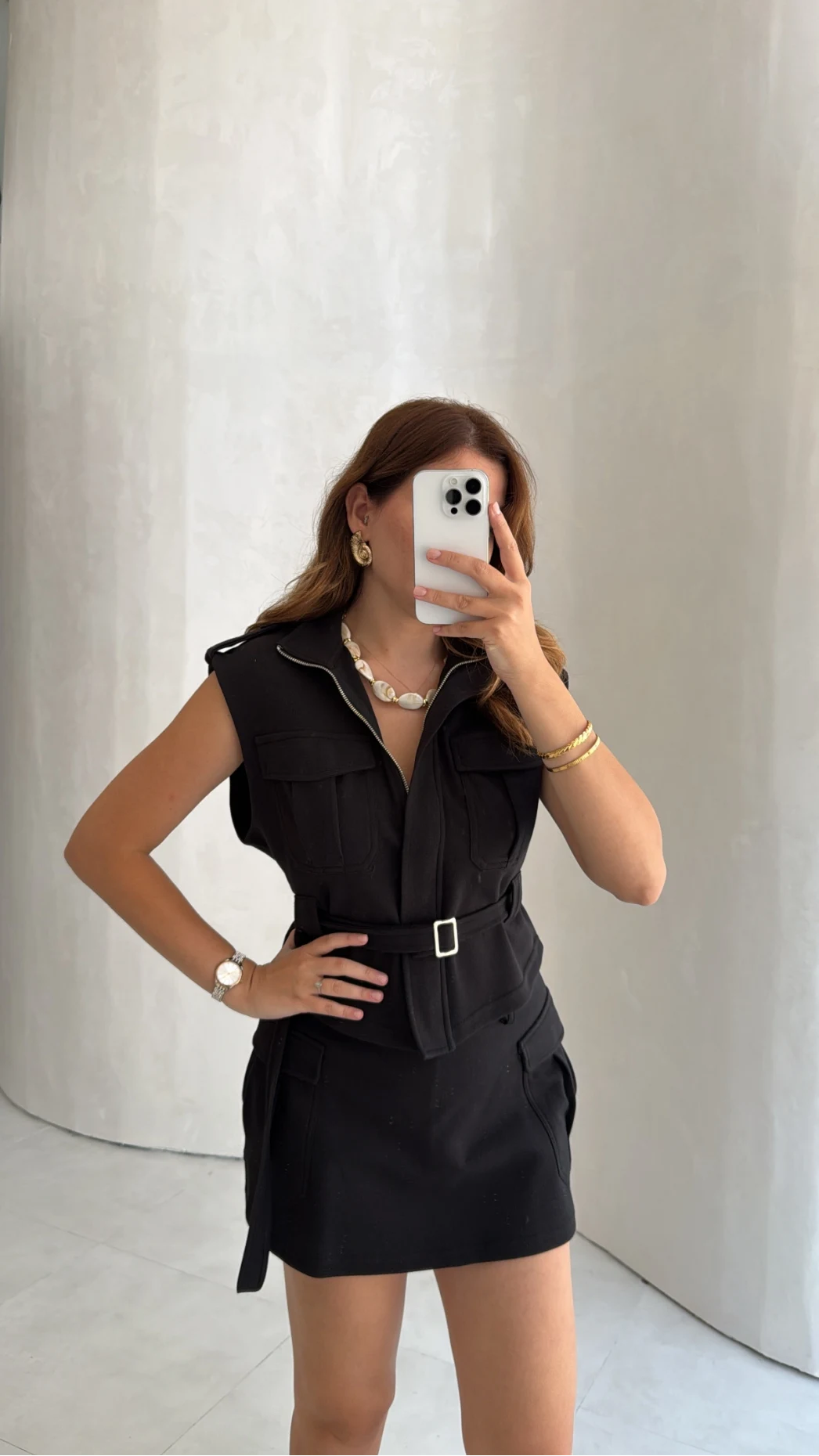 Oys Model Kemerli Yelek Takım - Siyah - Kod: 1042