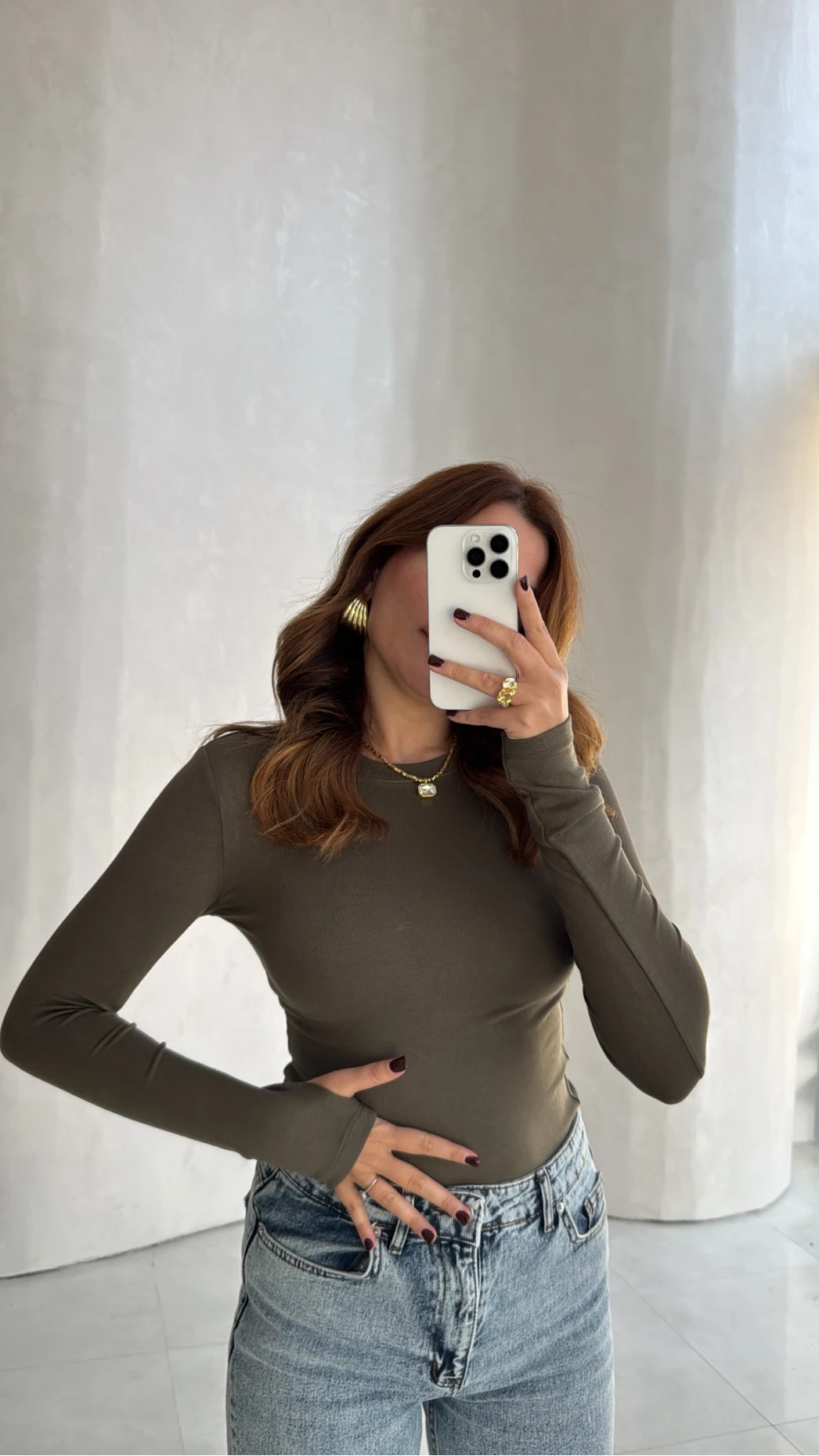 Oys Parmak Geçmeli Body - Haki