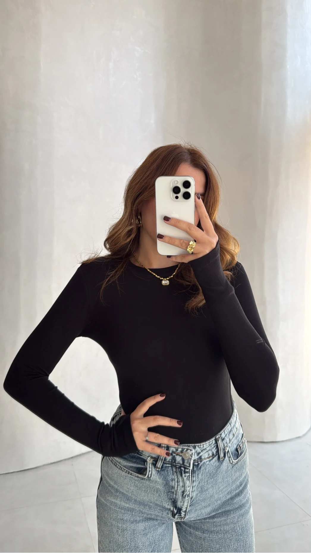 Oys Parmak Geçmeli Body - Siyah