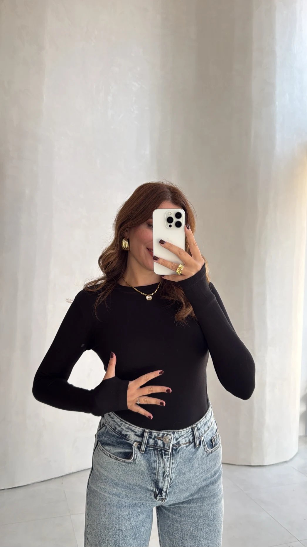 Oys Parmak Geçmeli Body - Siyah