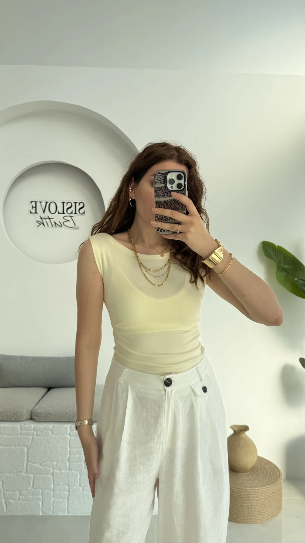 Oys Sıfır Kol Kayık Yaka Sarı