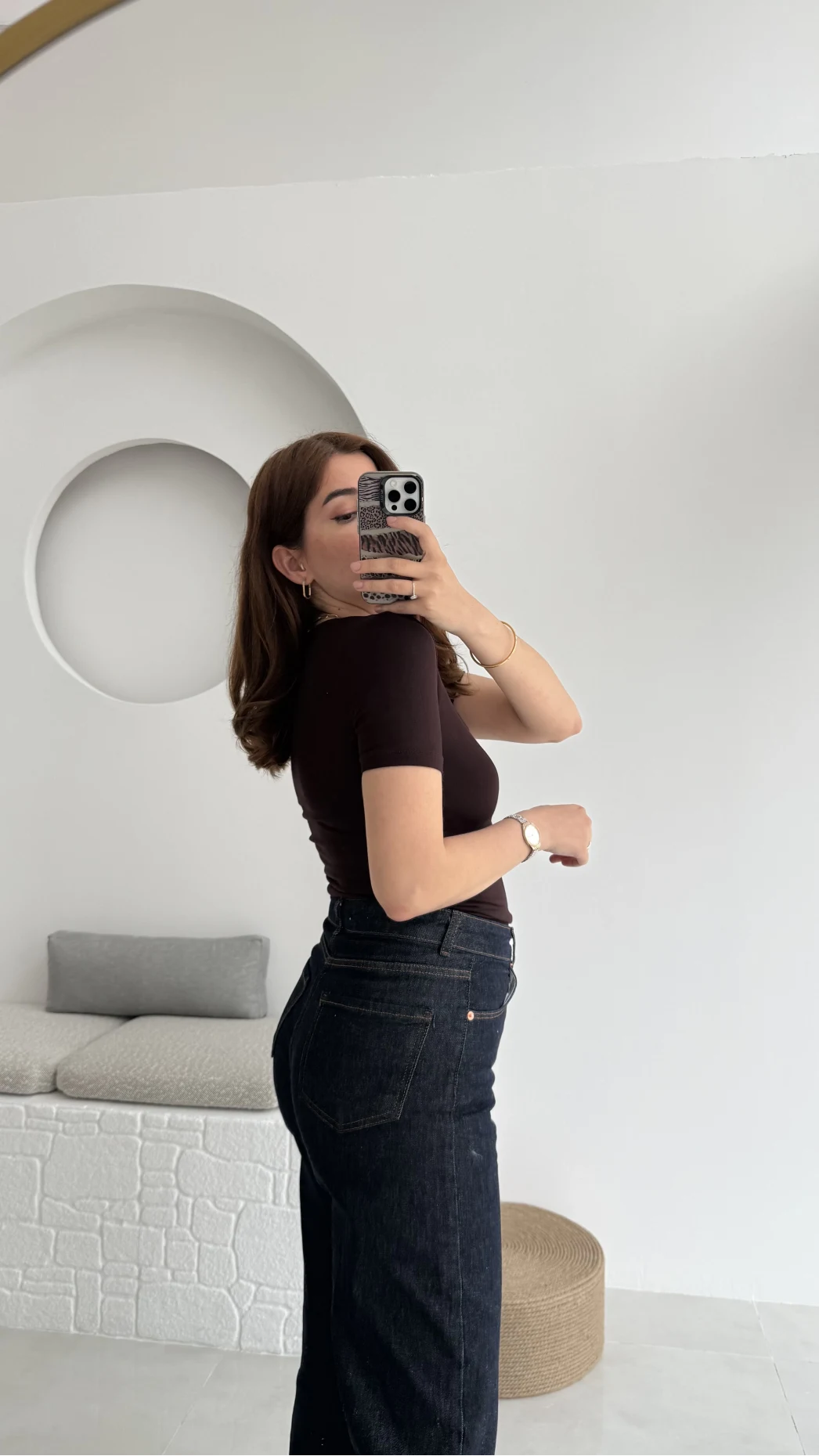 Oys U Yaka T-Shirt Acı Kahve
