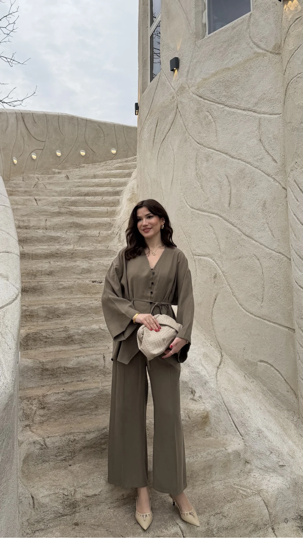 Palermo Bağcıklı Düğmeli Takım - Haki - Kod: 8916