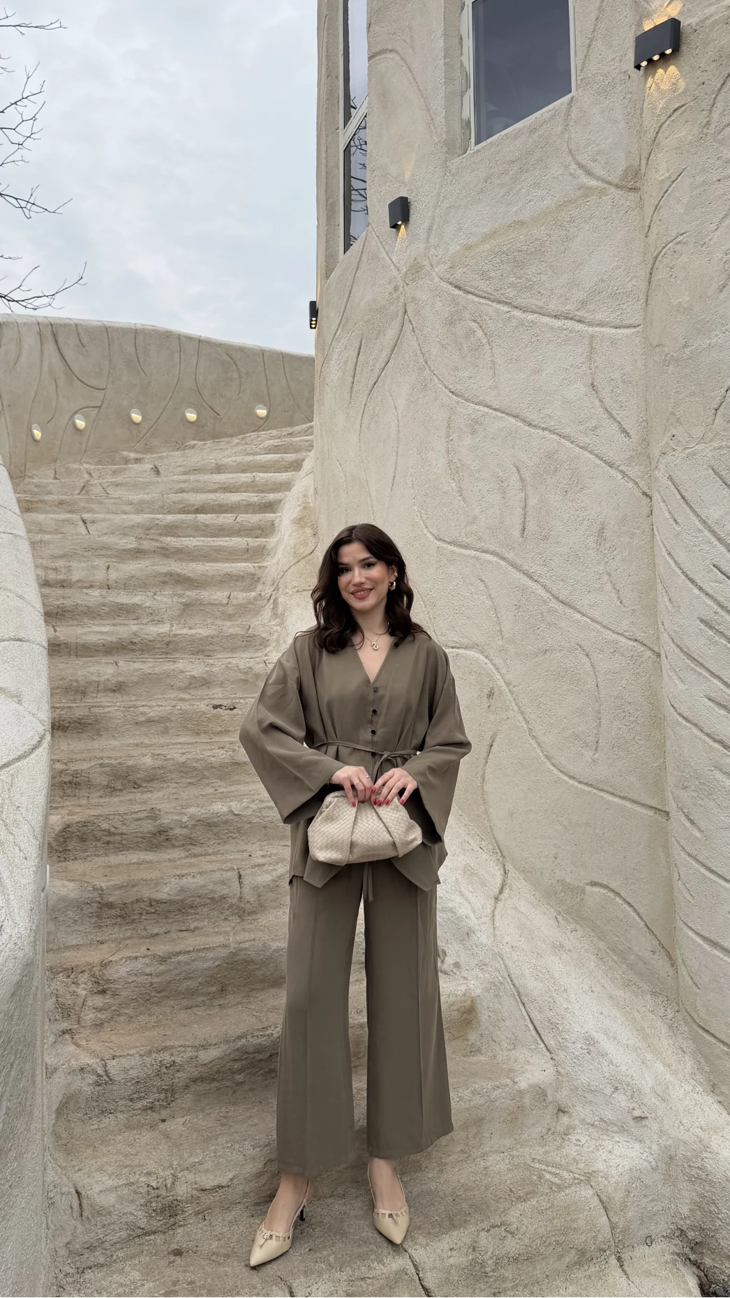 Palermo Bağcıklı Düğmeli Takım - Haki - Kod: 8916