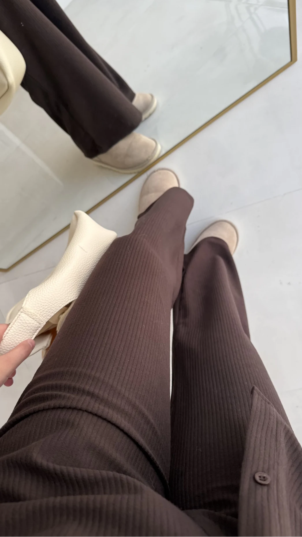 Paloma Fitilli Gömlek Pantolon Takım - Kahverengi - KOD:6033